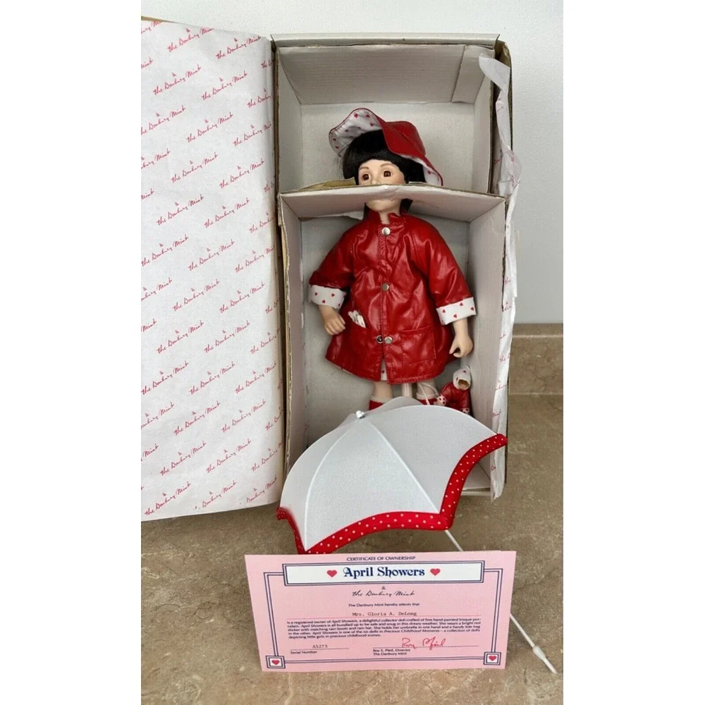 Danbury Mint Bedtime April Showers Childhood Memories Porcelain‎ Doll 13-inch
